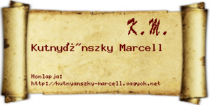 Kutnyánszky Marcell névjegykártya
