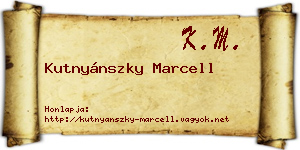 Kutnyánszky Marcell névjegykártya